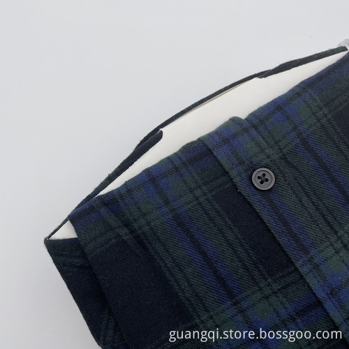 100% coton flanelle chaude chemise à manches longues